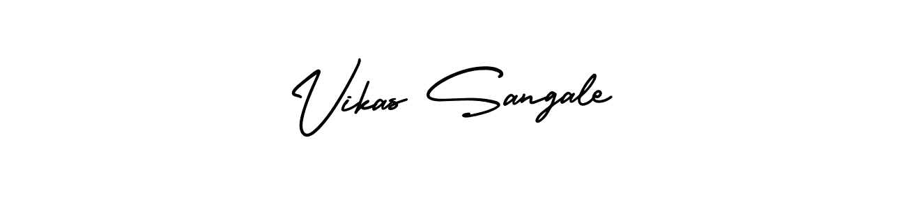 The best way (AmerikaSignatureDemo-Regular) to make a short signature is to pick only two or three words in your name. The name Vikas Sangale include a total of six letters. For converting this name. Vikas Sangale signature style 3 images and pictures png