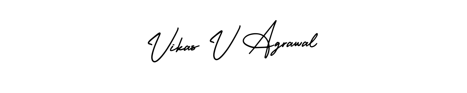 The best way (AmerikaSignatureDemo-Regular) to make a short signature is to pick only two or three words in your name. The name Vikas V Agrawal include a total of six letters. For converting this name. Vikas V Agrawal signature style 3 images and pictures png