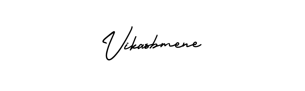 You should practise on your own different ways (AmerikaSignatureDemo-Regular) to write your name (Vikasbmene) in signature. don't let someone else do it for you. Vikasbmene signature style 3 images and pictures png