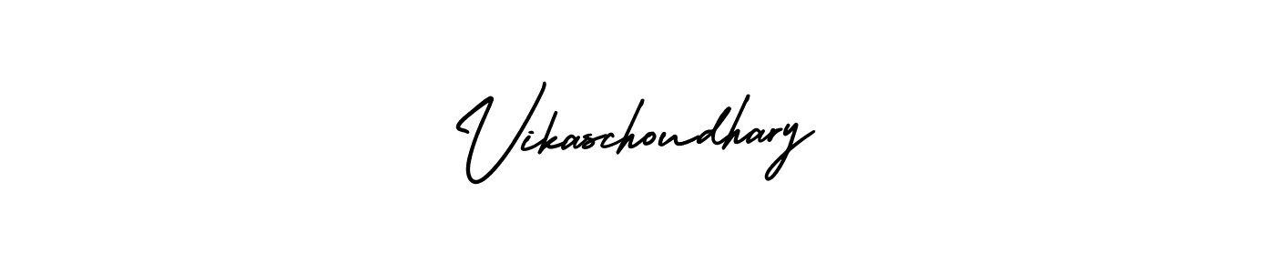 You should practise on your own different ways (AmerikaSignatureDemo-Regular) to write your name (Vikaschoudhary) in signature. don't let someone else do it for you. Vikaschoudhary signature style 3 images and pictures png