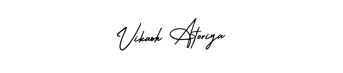 How to make Vikash Atoriya signature? AmerikaSignatureDemo-Regular is a professional autograph style. Create handwritten signature for Vikash Atoriya name. Vikash Atoriya signature style 3 images and pictures png