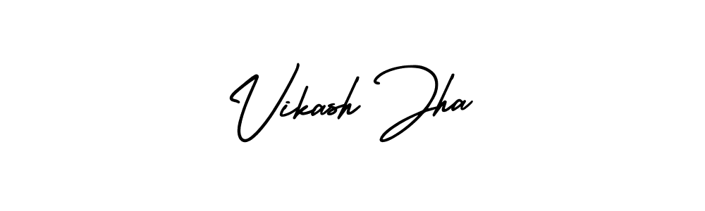 Make a beautiful signature design for name Vikash Jha. With this signature (AmerikaSignatureDemo-Regular) style, you can create a handwritten signature for free. Vikash Jha signature style 3 images and pictures png