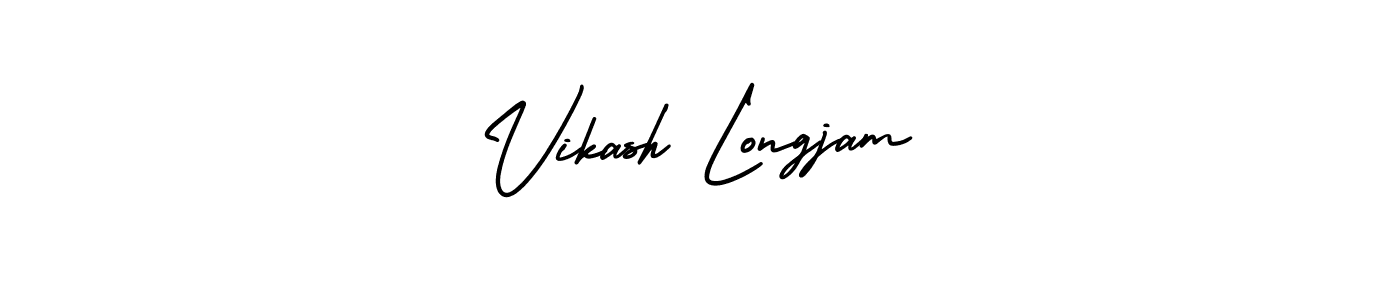 Use a signature maker to create a handwritten signature online. With this signature software, you can design (AmerikaSignatureDemo-Regular) your own signature for name Vikash Longjam. Vikash Longjam signature style 3 images and pictures png