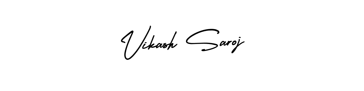 Create a beautiful signature design for name Vikash Saroj. With this signature (AmerikaSignatureDemo-Regular) fonts, you can make a handwritten signature for free. Vikash Saroj signature style 3 images and pictures png