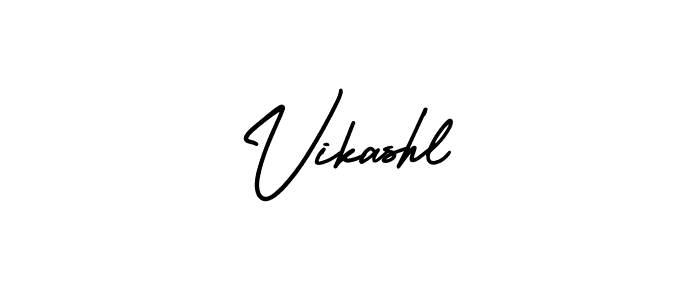 You should practise on your own different ways (AmerikaSignatureDemo-Regular) to write your name (Vikashl) in signature. don't let someone else do it for you. Vikashl signature style 3 images and pictures png