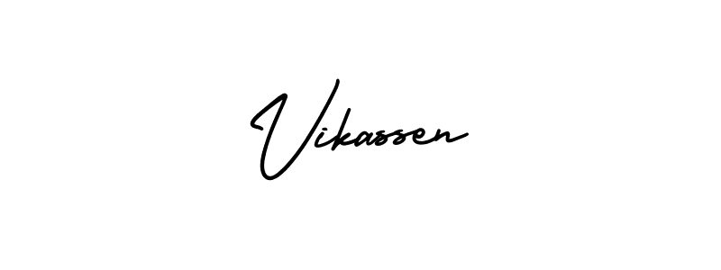 Design your own signature with our free online signature maker. With this signature software, you can create a handwritten (AmerikaSignatureDemo-Regular) signature for name Vikassen. Vikassen signature style 3 images and pictures png