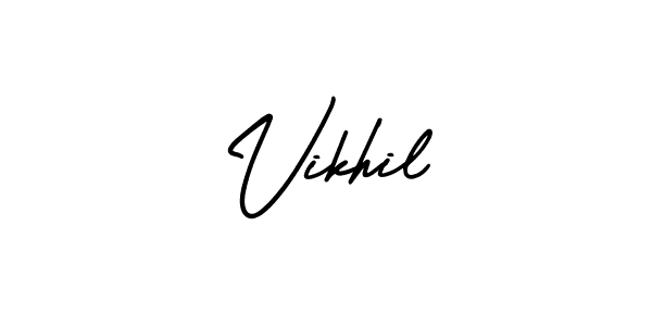 Design your own signature with our free online signature maker. With this signature software, you can create a handwritten (AmerikaSignatureDemo-Regular) signature for name Vikhil. Vikhil signature style 3 images and pictures png