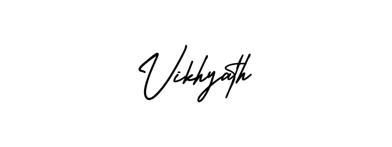 Design your own signature with our free online signature maker. With this signature software, you can create a handwritten (AmerikaSignatureDemo-Regular) signature for name Vikhyath. Vikhyath signature style 3 images and pictures png