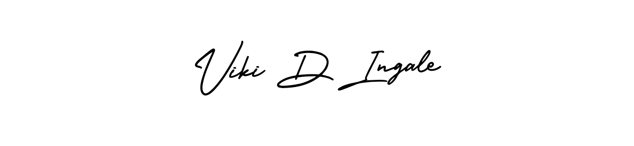 You should practise on your own different ways (AmerikaSignatureDemo-Regular) to write your name (Viki D Ingale) in signature. don't let someone else do it for you. Viki D Ingale signature style 3 images and pictures png