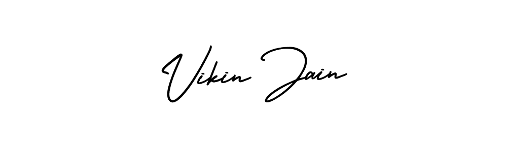 Best and Professional Signature Style for Vikin Jain. AmerikaSignatureDemo-Regular Best Signature Style Collection. Vikin Jain signature style 3 images and pictures png