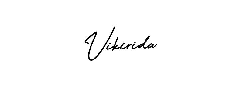 Use a signature maker to create a handwritten signature online. With this signature software, you can design (AmerikaSignatureDemo-Regular) your own signature for name Vikirida. Vikirida signature style 3 images and pictures png