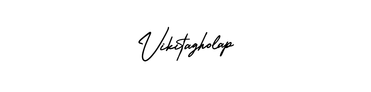 Create a beautiful signature design for name Vikitagholap. With this signature (AmerikaSignatureDemo-Regular) fonts, you can make a handwritten signature for free. Vikitagholap signature style 3 images and pictures png