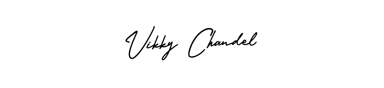 Similarly AmerikaSignatureDemo-Regular is the best handwritten signature design. Signature creator online .You can use it as an online autograph creator for name Vikky Chandel. Vikky Chandel signature style 3 images and pictures png