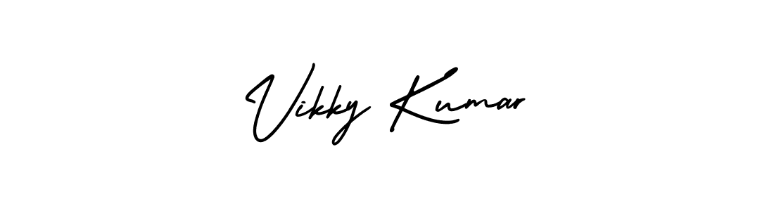 You should practise on your own different ways (AmerikaSignatureDemo-Regular) to write your name (Vikky Kumar) in signature. don't let someone else do it for you. Vikky Kumar signature style 3 images and pictures png