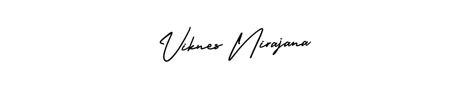 Create a beautiful signature design for name Viknes Nirajana. With this signature (AmerikaSignatureDemo-Regular) fonts, you can make a handwritten signature for free. Viknes Nirajana signature style 3 images and pictures png