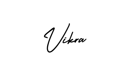 Vikra stylish signature style. Best Handwritten Sign (AmerikaSignatureDemo-Regular) for my name. Handwritten Signature Collection Ideas for my name Vikra. Vikra signature style 3 images and pictures png