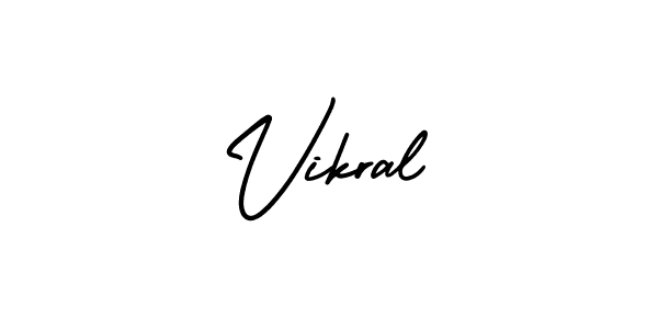 How to make Vikral signature? AmerikaSignatureDemo-Regular is a professional autograph style. Create handwritten signature for Vikral name. Vikral signature style 3 images and pictures png