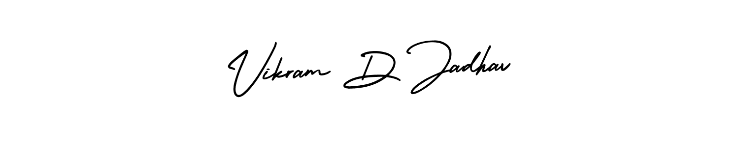 How to make Vikram D Jadhav name signature. Use AmerikaSignatureDemo-Regular style for creating short signs online. This is the latest handwritten sign. Vikram D Jadhav signature style 3 images and pictures png