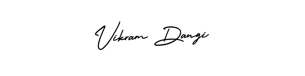 This is the best signature style for the Vikram Dangi name. Also you like these signature font (AmerikaSignatureDemo-Regular). Mix name signature. Vikram Dangi signature style 3 images and pictures png