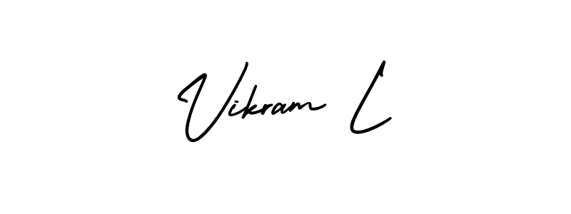 Vikram L stylish signature style. Best Handwritten Sign (AmerikaSignatureDemo-Regular) for my name. Handwritten Signature Collection Ideas for my name Vikram L. Vikram L signature style 3 images and pictures png