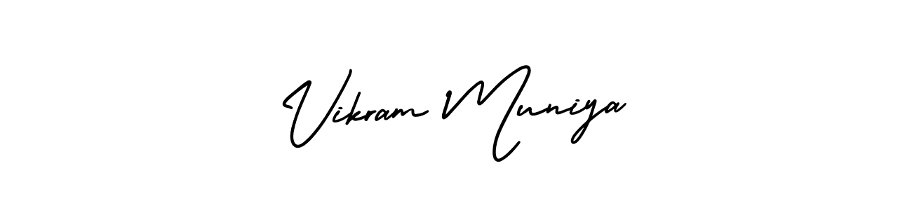 Vikram Muniya stylish signature style. Best Handwritten Sign (AmerikaSignatureDemo-Regular) for my name. Handwritten Signature Collection Ideas for my name Vikram Muniya. Vikram Muniya signature style 3 images and pictures png