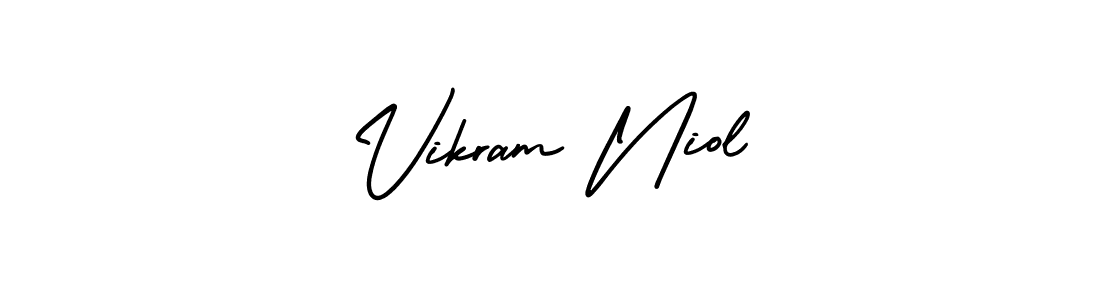 AmerikaSignatureDemo-Regular is a professional signature style that is perfect for those who want to add a touch of class to their signature. It is also a great choice for those who want to make their signature more unique. Get Vikram Niol name to fancy signature for free. Vikram Niol signature style 3 images and pictures png