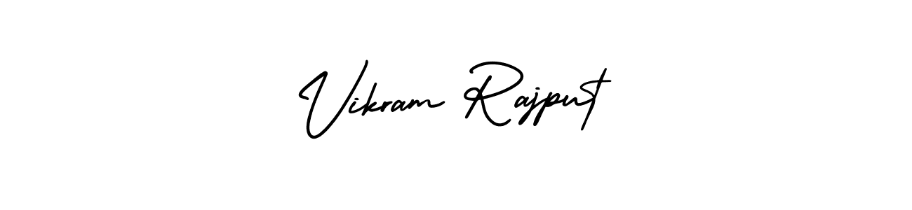 You should practise on your own different ways (AmerikaSignatureDemo-Regular) to write your name (Vikram Rajput) in signature. don't let someone else do it for you. Vikram Rajput signature style 3 images and pictures png