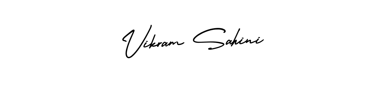 Similarly AmerikaSignatureDemo-Regular is the best handwritten signature design. Signature creator online .You can use it as an online autograph creator for name Vikram Sahini. Vikram Sahini signature style 3 images and pictures png