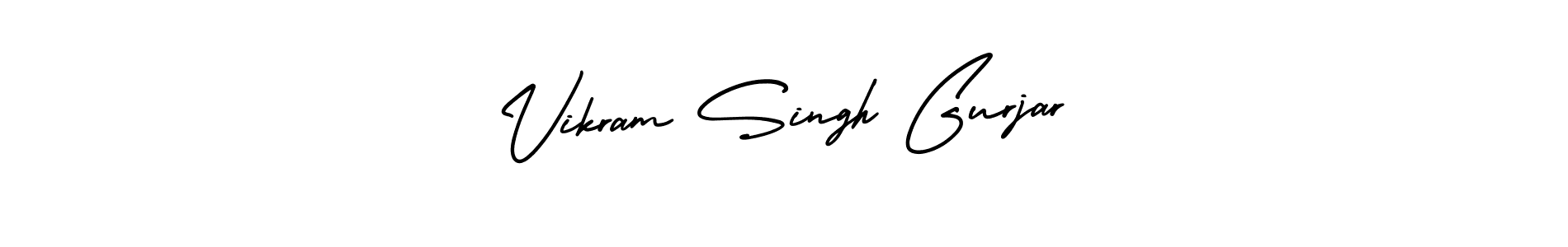 The best way (AmerikaSignatureDemo-Regular) to make a short signature is to pick only two or three words in your name. The name Vikram Singh Gurjar include a total of six letters. For converting this name. Vikram Singh Gurjar signature style 3 images and pictures png