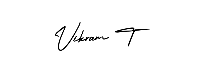 Design your own signature with our free online signature maker. With this signature software, you can create a handwritten (AmerikaSignatureDemo-Regular) signature for name Vikram T. Vikram T signature style 3 images and pictures png