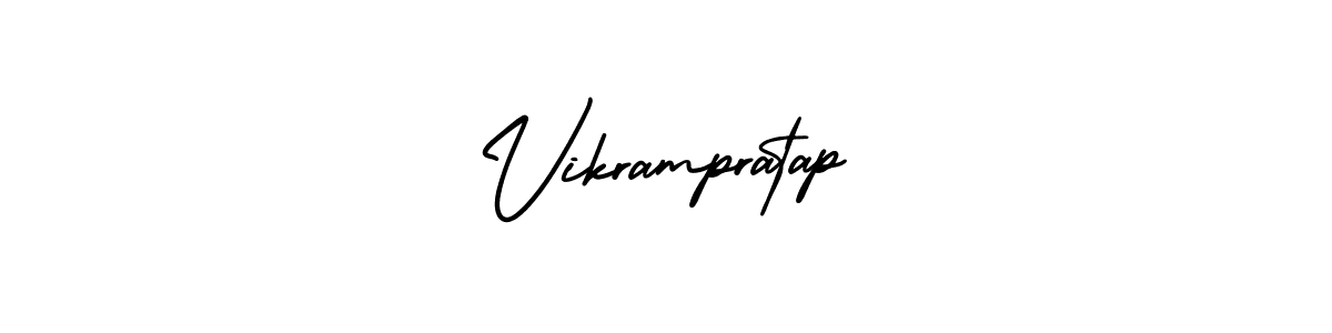 How to make Vikrampratap name signature. Use AmerikaSignatureDemo-Regular style for creating short signs online. This is the latest handwritten sign. Vikrampratap signature style 3 images and pictures png