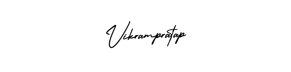 How to make Vikrampratap name signature. Use AmerikaSignatureDemo-Regular style for creating short signs online. This is the latest handwritten sign. Vikrampratap signature style 3 images and pictures png