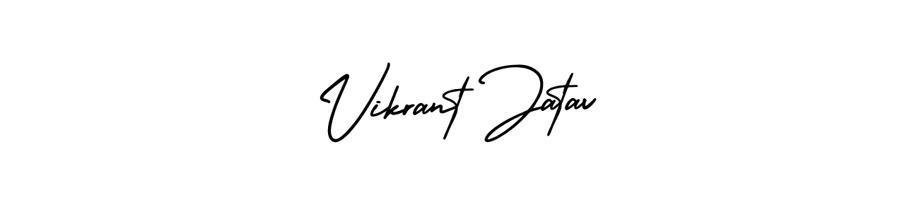 You should practise on your own different ways (AmerikaSignatureDemo-Regular) to write your name (Vikrant Jatav) in signature. don't let someone else do it for you. Vikrant Jatav signature style 3 images and pictures png