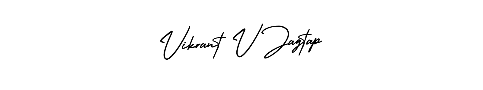 Create a beautiful signature design for name Vikrant V Jagtap. With this signature (AmerikaSignatureDemo-Regular) fonts, you can make a handwritten signature for free. Vikrant V Jagtap signature style 3 images and pictures png