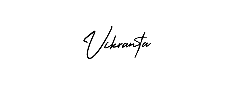 It looks lik you need a new signature style for name Vikranta. Design unique handwritten (AmerikaSignatureDemo-Regular) signature with our free signature maker in just a few clicks. Vikranta signature style 3 images and pictures png