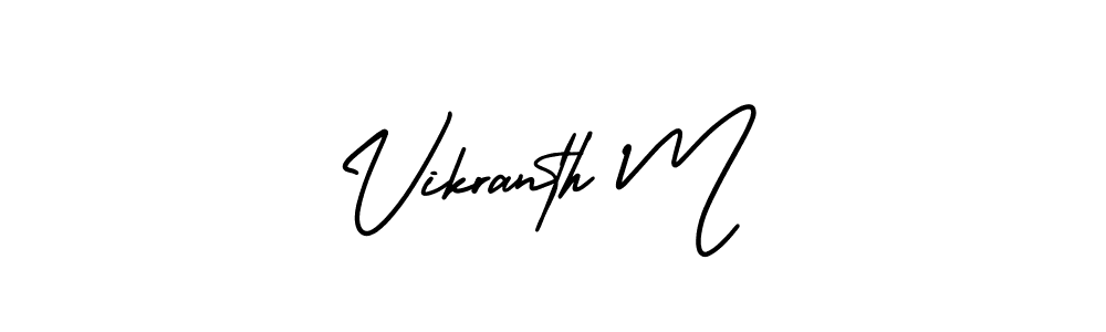 Design your own signature with our free online signature maker. With this signature software, you can create a handwritten (AmerikaSignatureDemo-Regular) signature for name Vikranth M. Vikranth M signature style 3 images and pictures png