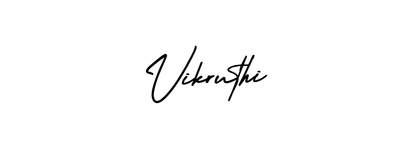 It looks lik you need a new signature style for name Vikruthi. Design unique handwritten (AmerikaSignatureDemo-Regular) signature with our free signature maker in just a few clicks. Vikruthi signature style 3 images and pictures png