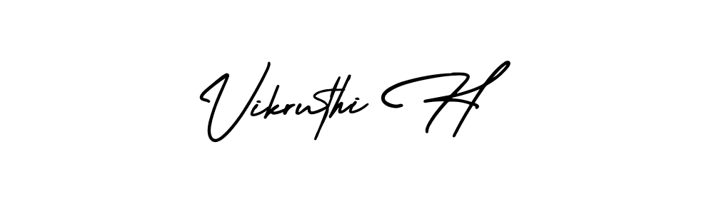 How to Draw Vikruthi H signature style? AmerikaSignatureDemo-Regular is a latest design signature styles for name Vikruthi H. Vikruthi H signature style 3 images and pictures png