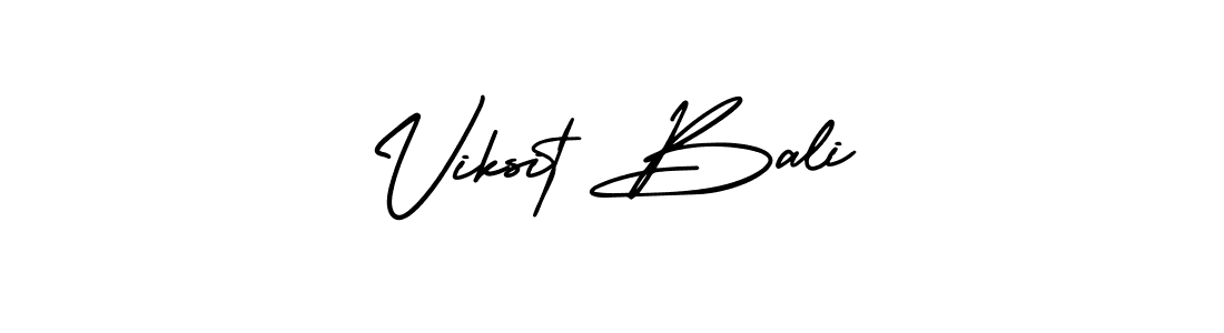 You should practise on your own different ways (AmerikaSignatureDemo-Regular) to write your name (Viksit Bali) in signature. don't let someone else do it for you. Viksit Bali signature style 3 images and pictures png