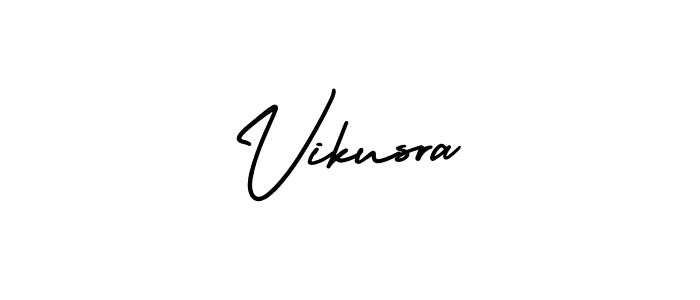 You should practise on your own different ways (AmerikaSignatureDemo-Regular) to write your name (Vikusra) in signature. don't let someone else do it for you. Vikusra signature style 3 images and pictures png