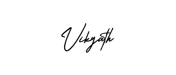 How to make Vikyath name signature. Use AmerikaSignatureDemo-Regular style for creating short signs online. This is the latest handwritten sign. Vikyath signature style 3 images and pictures png