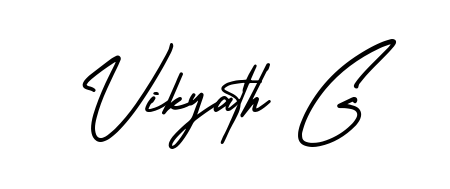 Create an unforgettable impression when signing with Vikyath G name styled in AmerikaSignatureDemo-Regular typography. 100% free online generator. Vikyath G signature style 3 images and pictures png