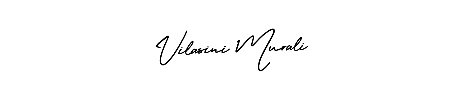 AmerikaSignatureDemo-Regular is a professional signature style that is perfect for those who want to add a touch of class to their signature. It is also a great choice for those who want to make their signature more unique. Get Vilasini Murali name to fancy signature for free. Vilasini Murali signature style 3 images and pictures png