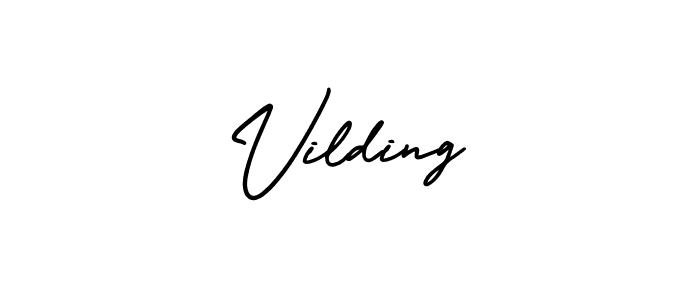 How to make Vilding name signature. Use AmerikaSignatureDemo-Regular style for creating short signs online. This is the latest handwritten sign. Vilding signature style 3 images and pictures png