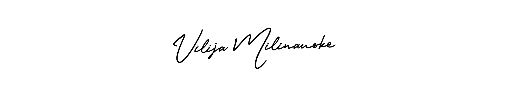 if you are searching for the best signature style for your name Vilija Milinauske. so please give up your signature search. here we have designed multiple signature styles  using AmerikaSignatureDemo-Regular. Vilija Milinauske signature style 3 images and pictures png