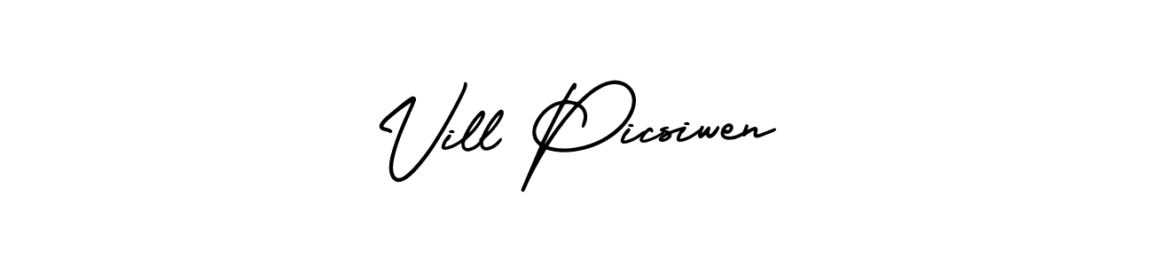 How to Draw Vill Picsiwen signature style? AmerikaSignatureDemo-Regular is a latest design signature styles for name Vill Picsiwen. Vill Picsiwen signature style 3 images and pictures png