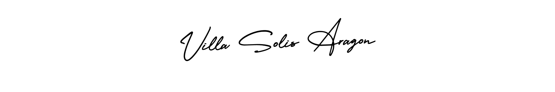 Design your own signature with our free online signature maker. With this signature software, you can create a handwritten (AmerikaSignatureDemo-Regular) signature for name Villa Solis Aragon. Villa Solis Aragon signature style 3 images and pictures png
