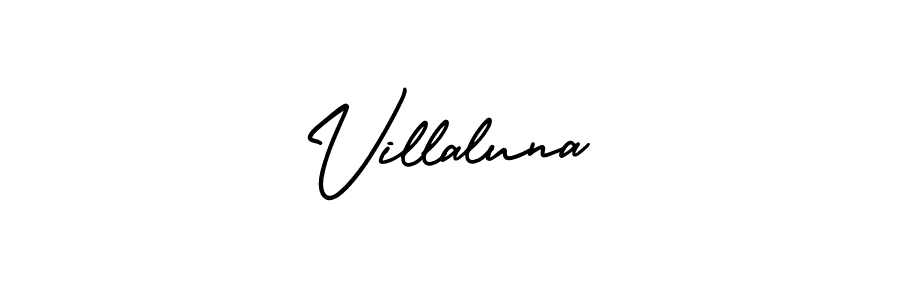 You should practise on your own different ways (AmerikaSignatureDemo-Regular) to write your name (Villaluna) in signature. don't let someone else do it for you. Villaluna signature style 3 images and pictures png