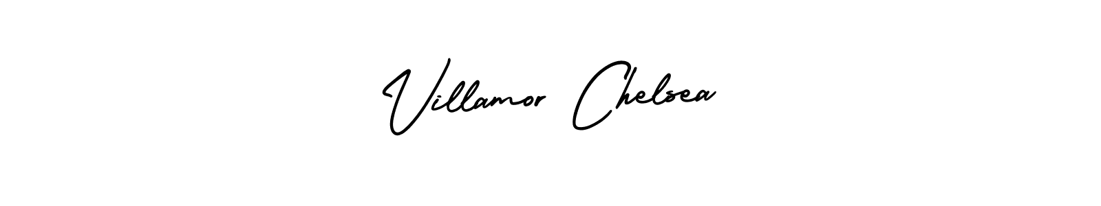 The best way (AmerikaSignatureDemo-Regular) to make a short signature is to pick only two or three words in your name. The name Villamor Chelsea include a total of six letters. For converting this name. Villamor Chelsea signature style 3 images and pictures png