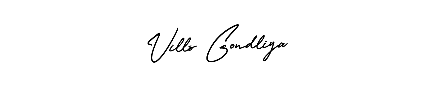 AmerikaSignatureDemo-Regular is a professional signature style that is perfect for those who want to add a touch of class to their signature. It is also a great choice for those who want to make their signature more unique. Get Vills Gondliya name to fancy signature for free. Vills Gondliya signature style 3 images and pictures png